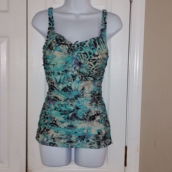 Tankini Bathing Suit Top Bathing Suit Top  Sz 12 - Picture 1 of 8